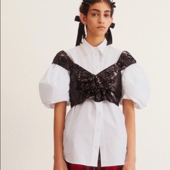 Simone Rocha x H&M Oversized cotton shirt, pearls - Picture 1 of 3